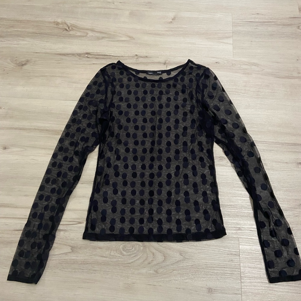 Black Zara top (polka dots)